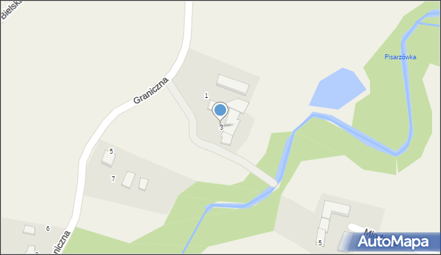 Pisarzowice, Graniczna, 3, mapa Pisarzowice