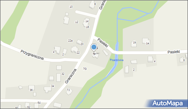 Pisarzowice, Graniczna, 7F, mapa Pisarzowice