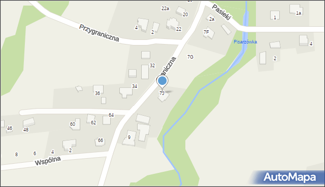 Pisarzowice, Graniczna, 7J, mapa Pisarzowice