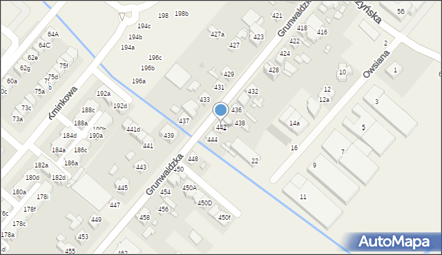 Plewiska, Grunwaldzka, 442, mapa Plewiska