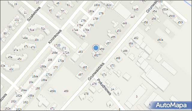 Plewiska, Grunwaldzka, 461, mapa Plewiska