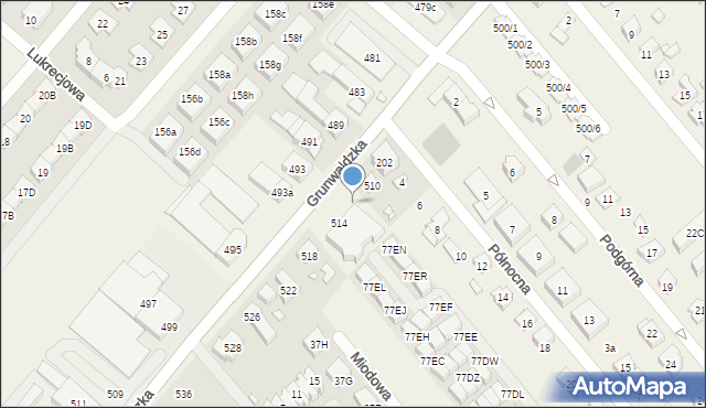 Plewiska, Grunwaldzka, 512, mapa Plewiska