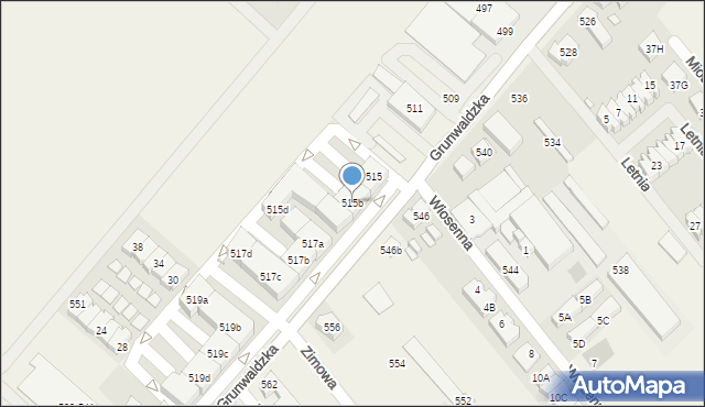 Plewiska, Grunwaldzka, 515b, mapa Plewiska
