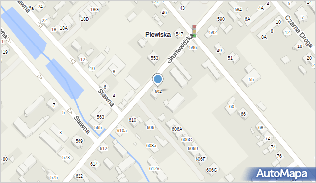 Plewiska, Grunwaldzka, 602, mapa Plewiska