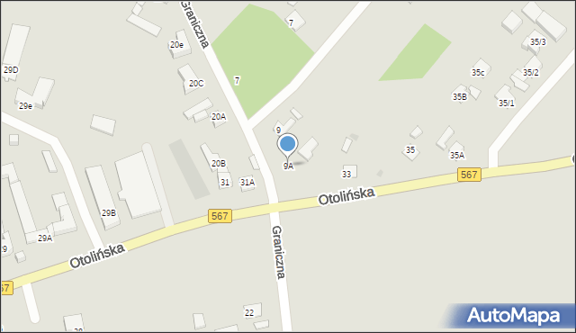 Płock, Graniczna, 9A, mapa Płock