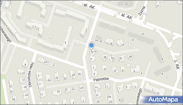 Płock, Grota-Roweckiego Stefana, gen., 3, mapa Płock