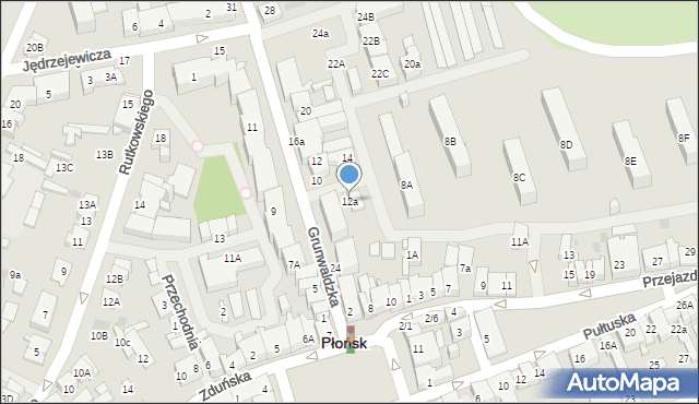 Płońsk, Grunwaldzka, 12a, mapa Płońsk