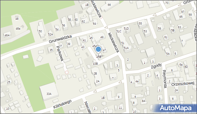Pobierowo, Grunwaldzka, 45B, mapa Pobierowo