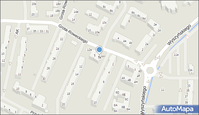 Police, Grota-Roweckiego Stefana, gen., 5a, mapa Police