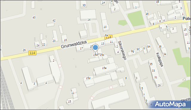 Police, Grunwaldzka, 15A, mapa Police