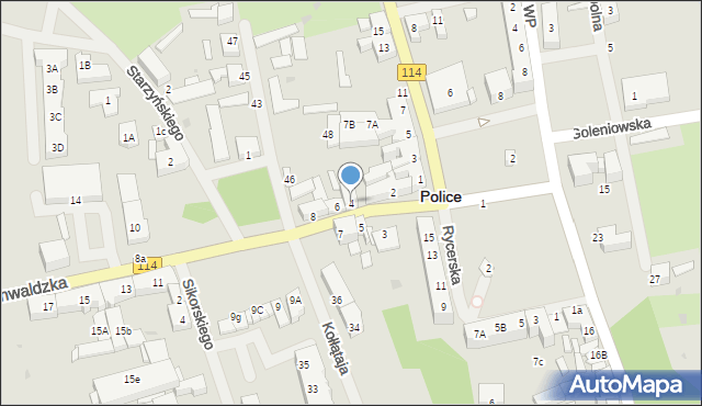 Police, Grunwaldzka, 4, mapa Police