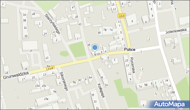 Police, Grunwaldzka, 8, mapa Police