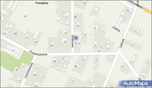 Poniatów, Grabowa, 2, mapa Poniatów