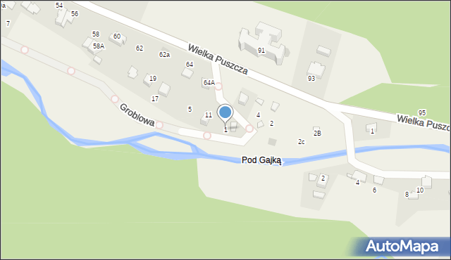 Porąbka, Groblowa, 1, mapa Porąbka