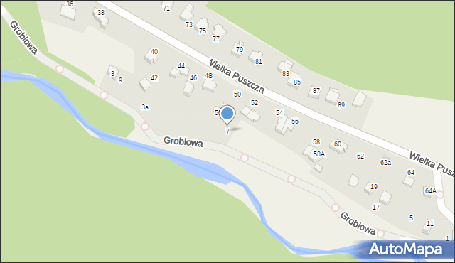 Porąbka, Groblowa, 7, mapa Porąbka