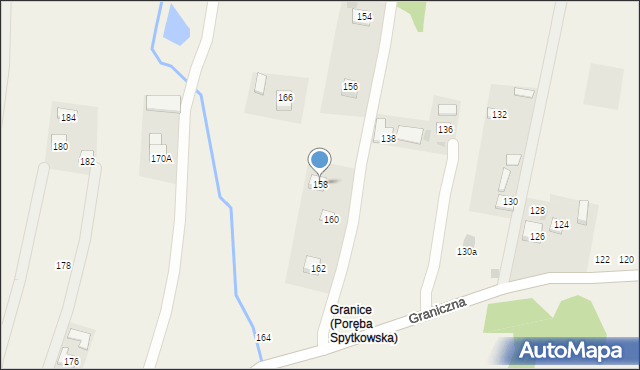 Poręba Spytkowska, Graniczna, 158, mapa Poręba Spytkowska