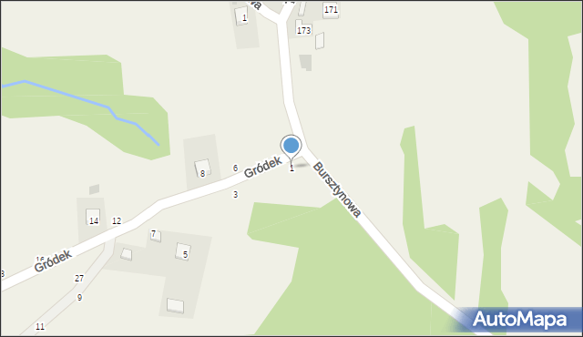 Poręba Spytkowska, Gródek, 1, mapa Poręba Spytkowska