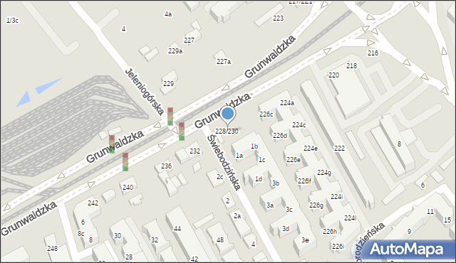 Poznań, Grunwaldzka, 228/230, mapa Poznania