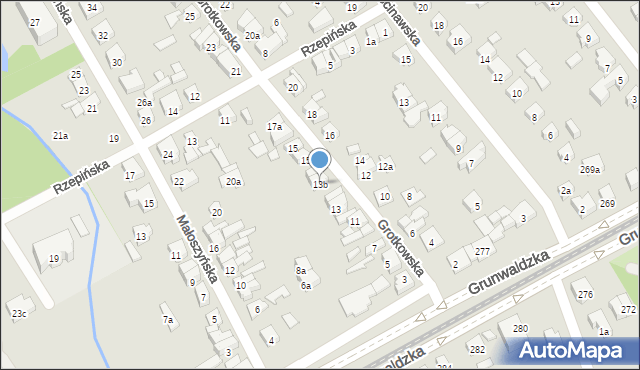 Poznań, Grotkowska, 13b, mapa Poznania