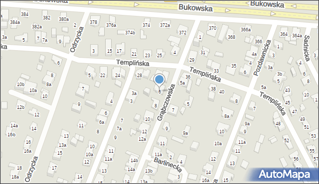 Poznań, Grąbczowska, 6, mapa Poznania