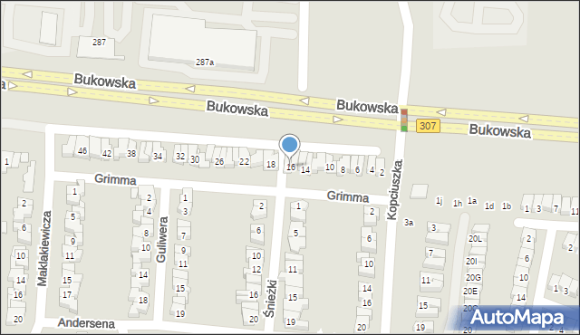 Poznań, Grimma Wilhelma, 16, mapa Poznania