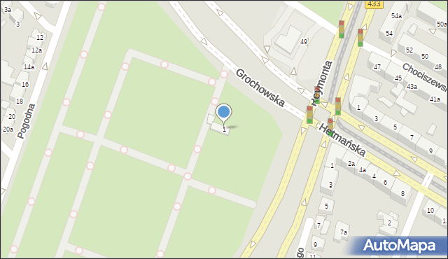 Poznań, Grochowska, 1, mapa Poznania