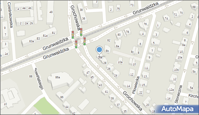 Poznań, Grochowska, 28a, mapa Poznania