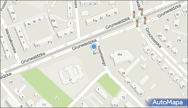 Poznań, Grunwaldzka, 88, mapa Poznania