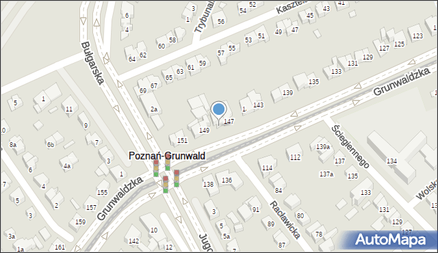 Poznań, Grunwaldzka, 147a, mapa Poznania