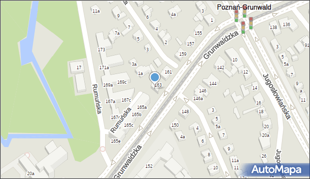 Poznań, Grunwaldzka, 163a, mapa Poznania