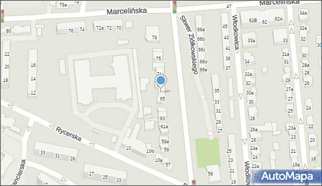 Poznań, Grochowska, 67, mapa Poznania