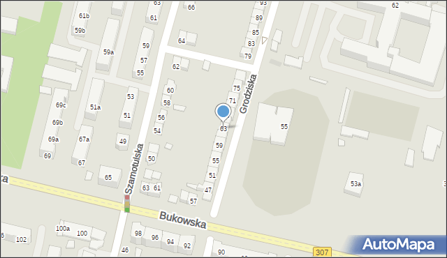 Poznań, Grodziska, 63, mapa Poznania