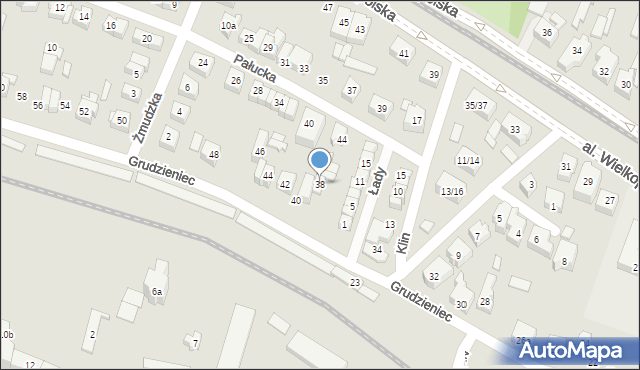 Poznań, Grudzieniec, 38, mapa Poznania