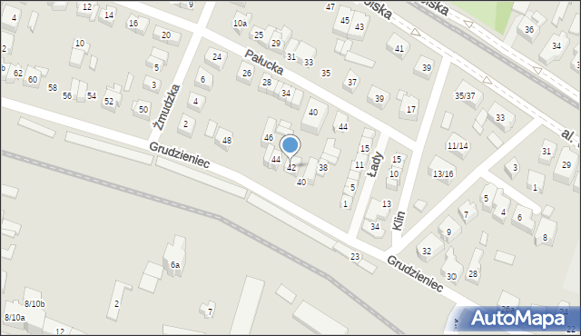 Poznań, Grudzieniec, 42, mapa Poznania