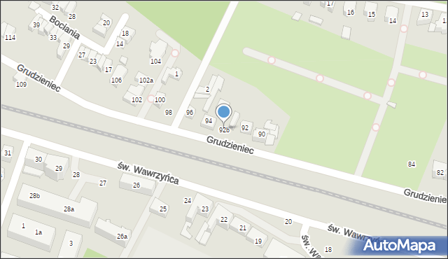 Poznań, Grudzieniec, 92b, mapa Poznania