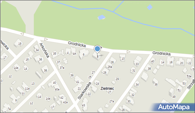 Poznań, Grodnicka, 8, mapa Poznania