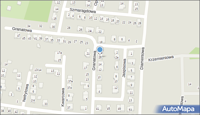 Poznań, Granatowa, 16, mapa Poznania