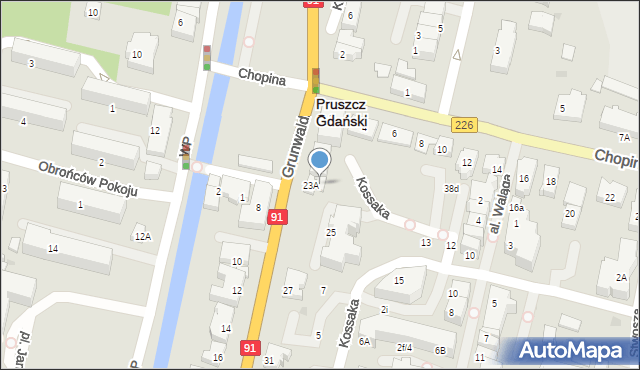 Pruszcz Gdański, Grunwaldzka, 23B, mapa Pruszcz Gdański