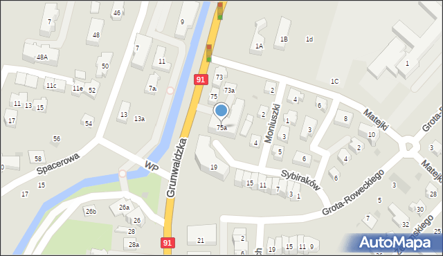 Pruszcz Gdański, Grunwaldzka, 75a, mapa Pruszcz Gdański