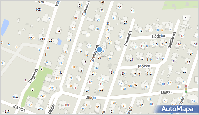 Pruszków, Granitowa, 18, mapa Pruszków