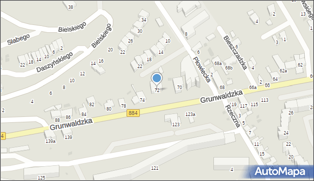 Przemyśl, Grunwaldzka, 72, mapa Przemyśla