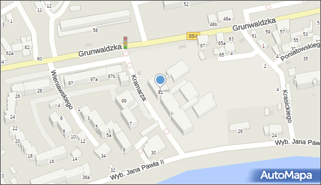 Przemyśl, Grunwaldzka, 81, mapa Przemyśla