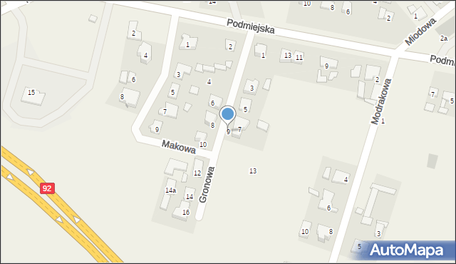 Przyborki, Gronowa, 9, mapa Przyborki