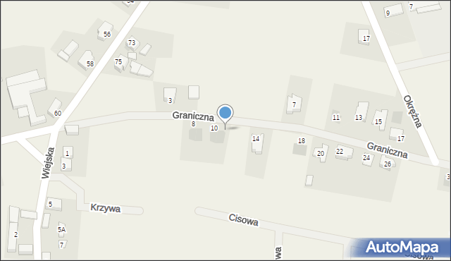 Przybyszewo, Graniczna, 10a, mapa Przybyszewo