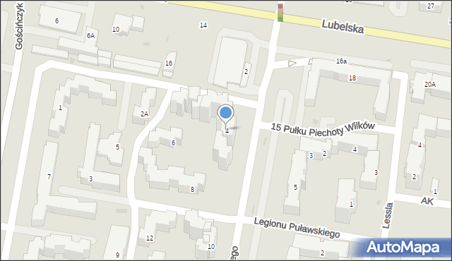 Puławy, Grota-Roweckiego Stefana, gen., 4, mapa Puław