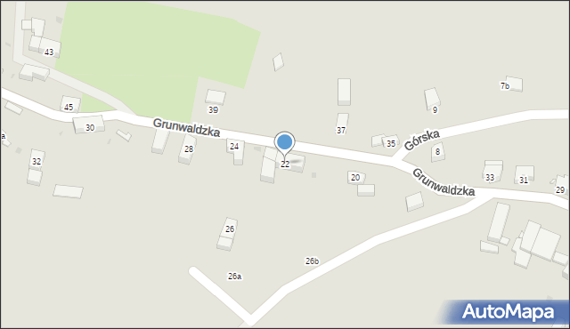 Radków, Grunwaldzka, 22, mapa Radków