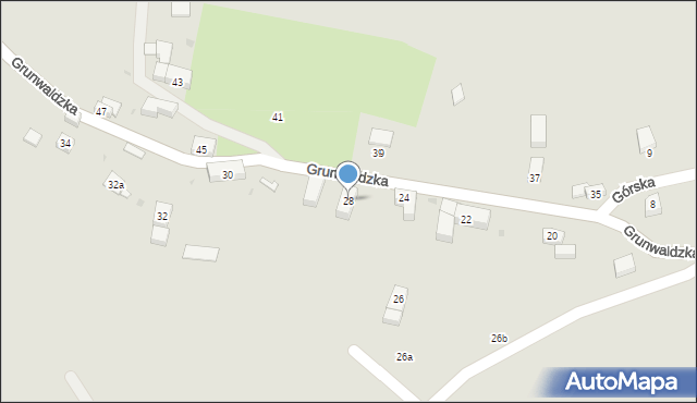 Radków, Grunwaldzka, 28, mapa Radków