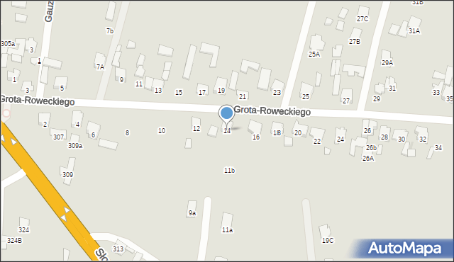 Radom, Grota-Roweckiego Stefana, gen., 14, mapa Radomia