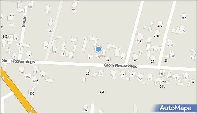 Radom, Grota-Roweckiego Stefana, gen., 19, mapa Radomia