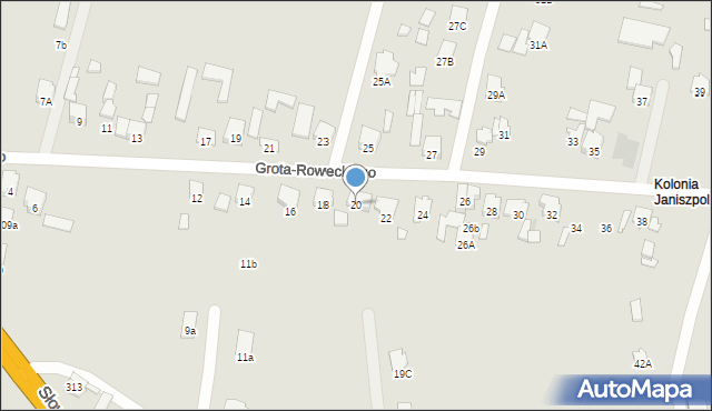 Radom, Grota-Roweckiego Stefana, gen., 20, mapa Radomia